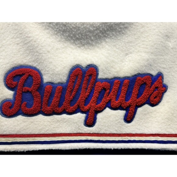 Vintage Varsity Cheerleader Butwin Blue‎ Red White Jacket "Bullpups" Sz Large(?) - Picture 3 of 10